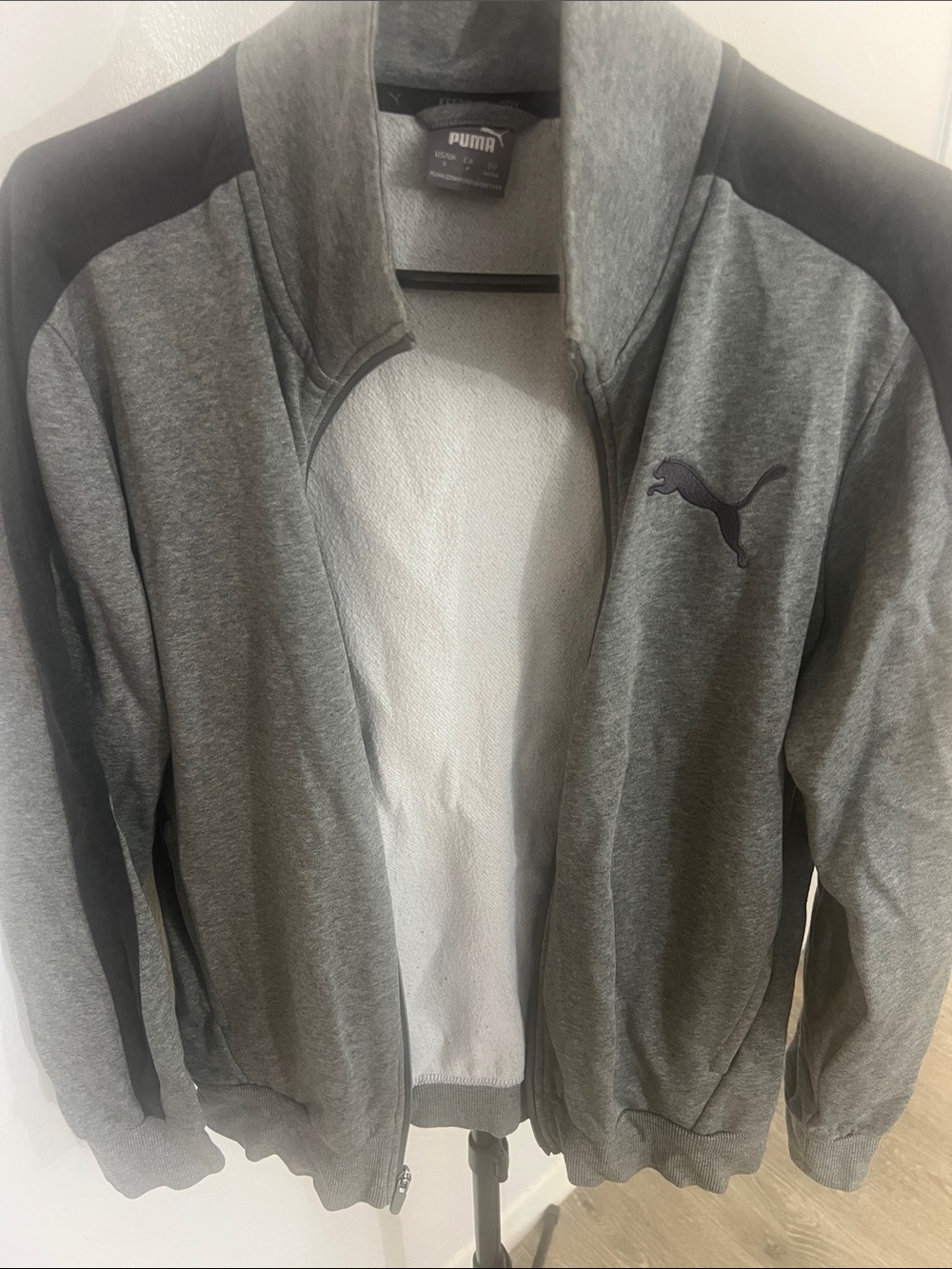 Puma Men’s Grey and Dark Grey Full-Zip Track Jacket